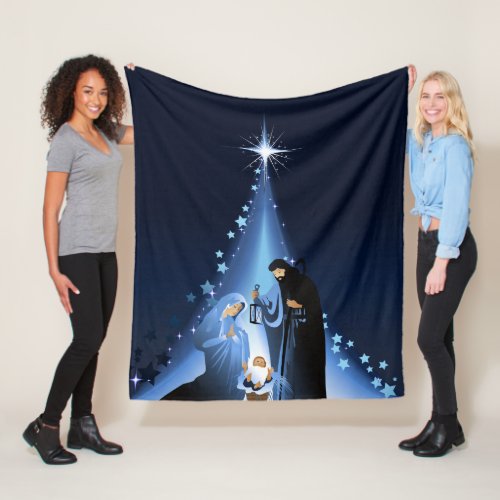 Nativity scene fleece blanket