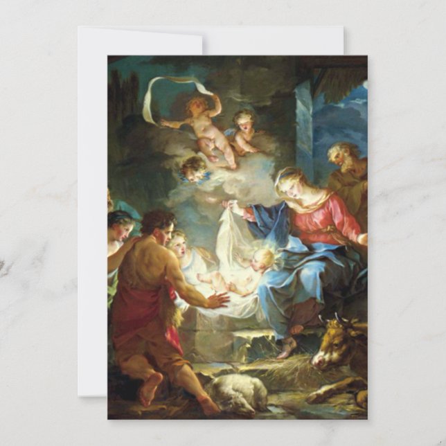 Nativity Scene for Christmas - Pierre Holiday Card (Front)