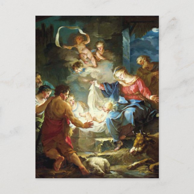 Nativity Scene for Christmas - Pierre Holiday Postcard (Front)
