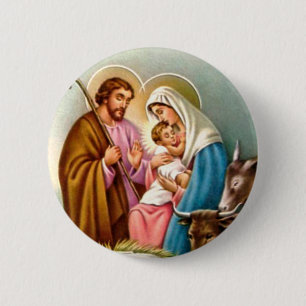 Nativity Scene Gifts for Christmas Button