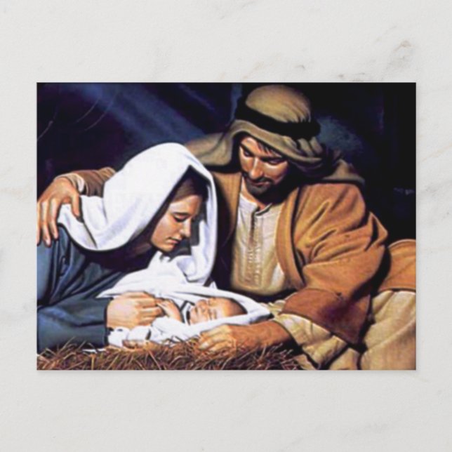 Nativity Scene Gifts for Christmas Holiday Postcard (Front)