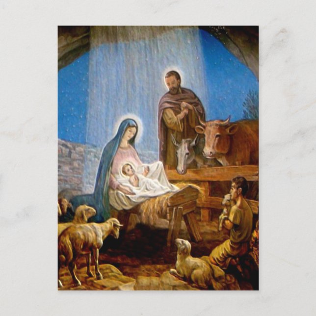 Nativity Scene Gifts for Christmas Holiday Postcard (Front)