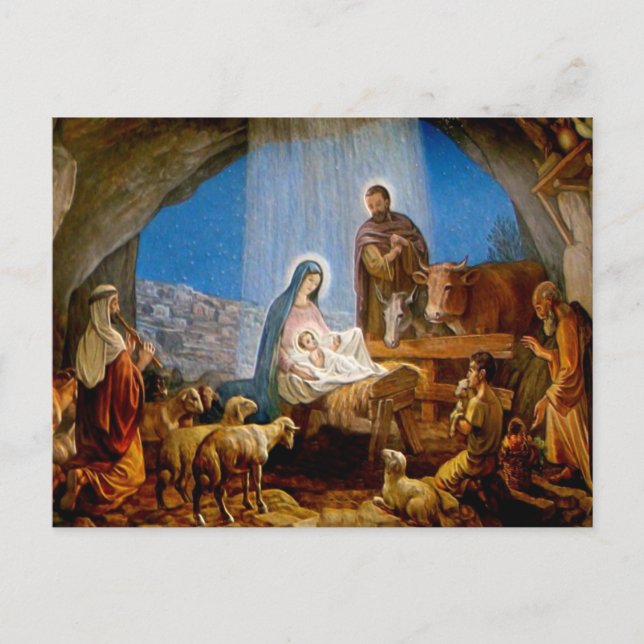 Nativity Scene Gifts for Christmas Holiday Postcard (Front)