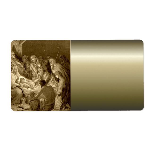 Nativity Scene Gifts for Christmas Label (Front)
