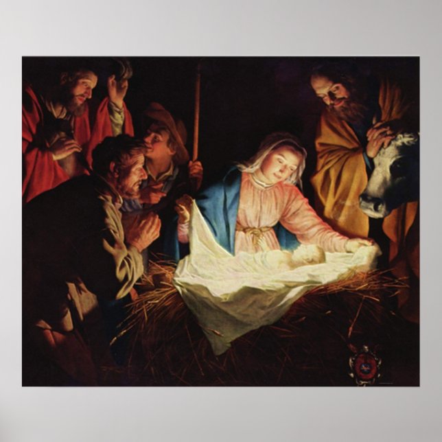 Nativity Scene Gifts for Christmas Poster (Front)