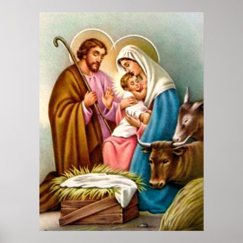 Nativity Scene Gifts for Christmas Poster