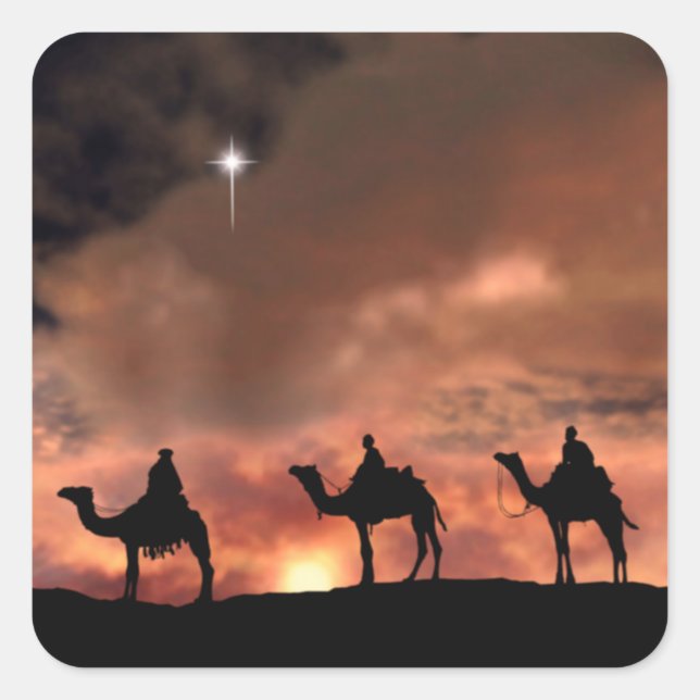 Nativity Scene Gifts for Christmas Square Sticker (Front)