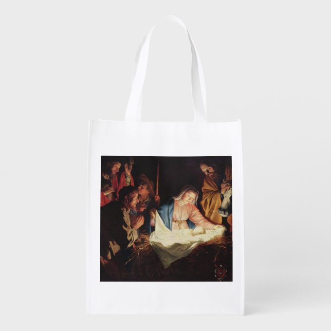Nativity Scene Grocery Bag (Back)