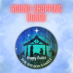 Nativity Scene - Happy Easter Cutting Board