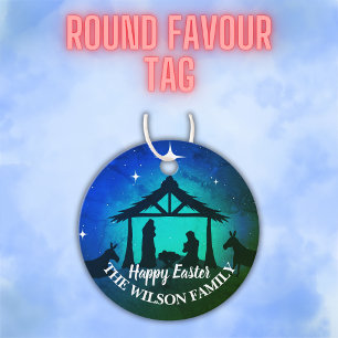 Nativity Scene - Happy Easter Favor Tags