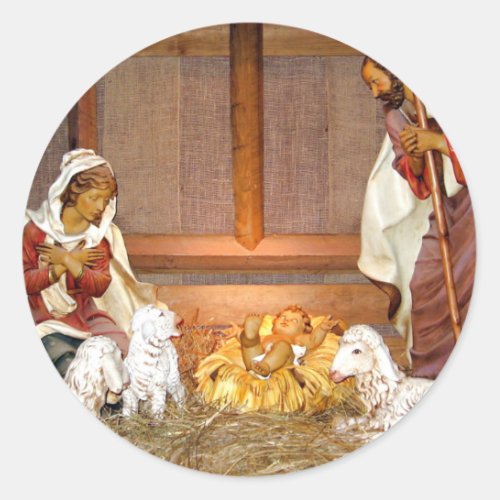 Nativity SceneHoly Family Classic Round Sticker