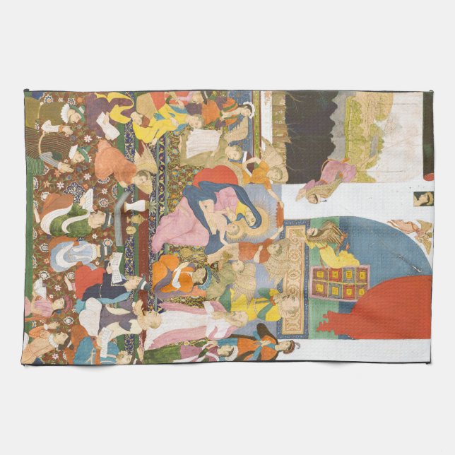 Nativity scene in indian style kitchen towel (Horizontal)