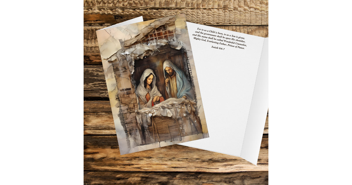 Nativity Scene Isaiah Names Christ Christmas Card Zazzle
