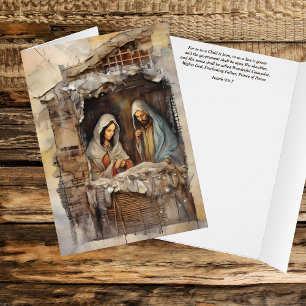 Nativity Scene Isaiah Names Christ Christmas Card