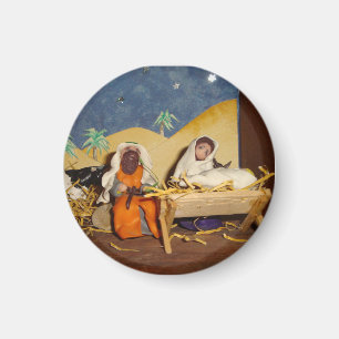 nativity scene Jesus Mary Joseph stable christmas Magnet