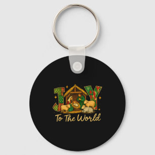 Nativity Scene Joy To The World – Christmas Faith Keychain