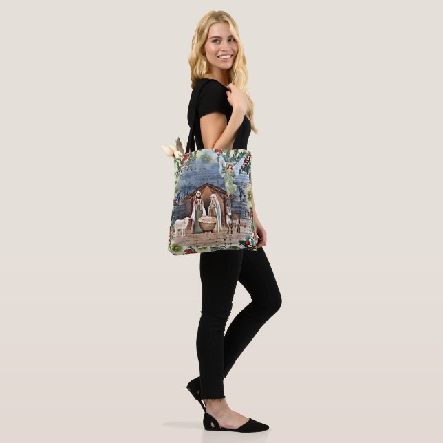 Nativity Scene, Joy to the World, Tote Bag (On Model)