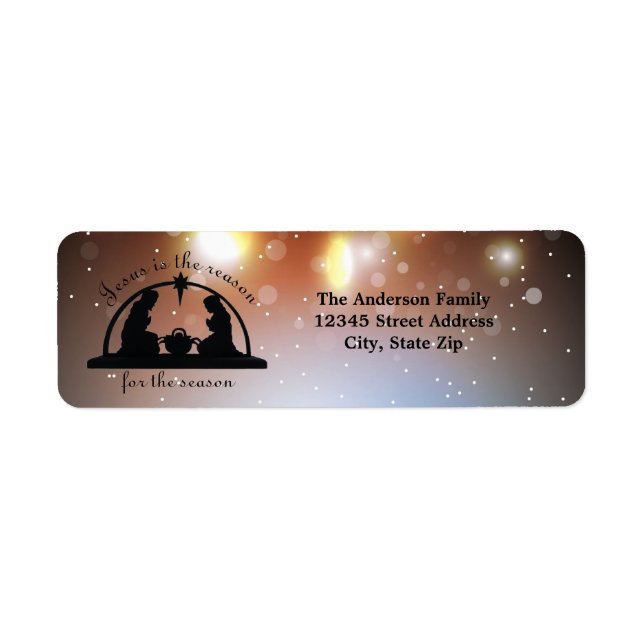 Nativity Scene Lights - Return Address Label (Front)