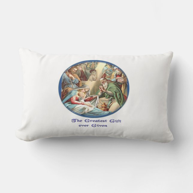 Nativity Scene Lumbar Pillow (Front)