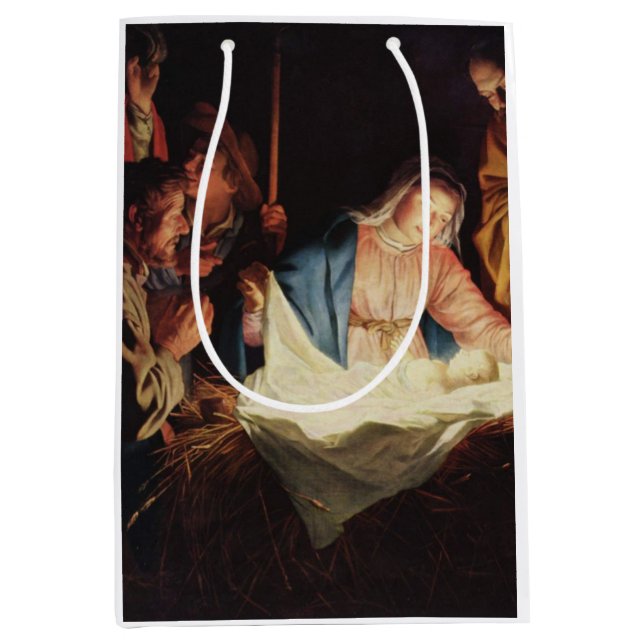 Nativity Scene Medium Gift Bag (Front)