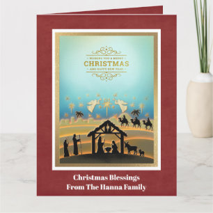 Nativity Scene "Merry Christmas & Happy New Year" Card