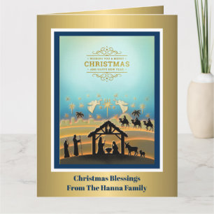 Nativity Scene "Merry Christmas & Happy New Year" Card