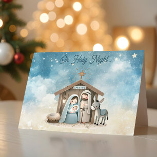 Nativity Scene Oh Holy Night Christmas Card