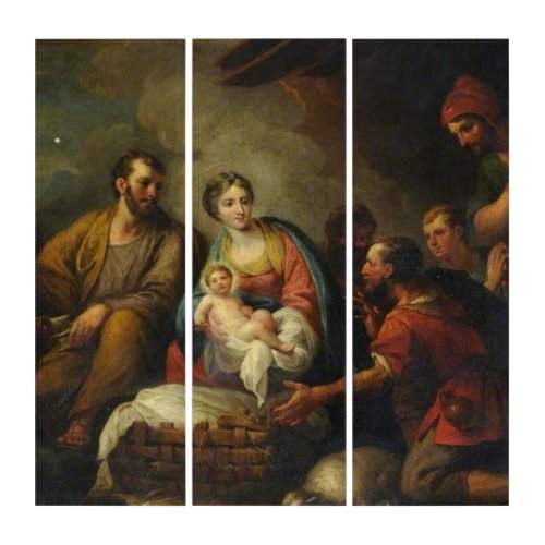 NATIVITY SCENE PAINTING TRIPTYCH