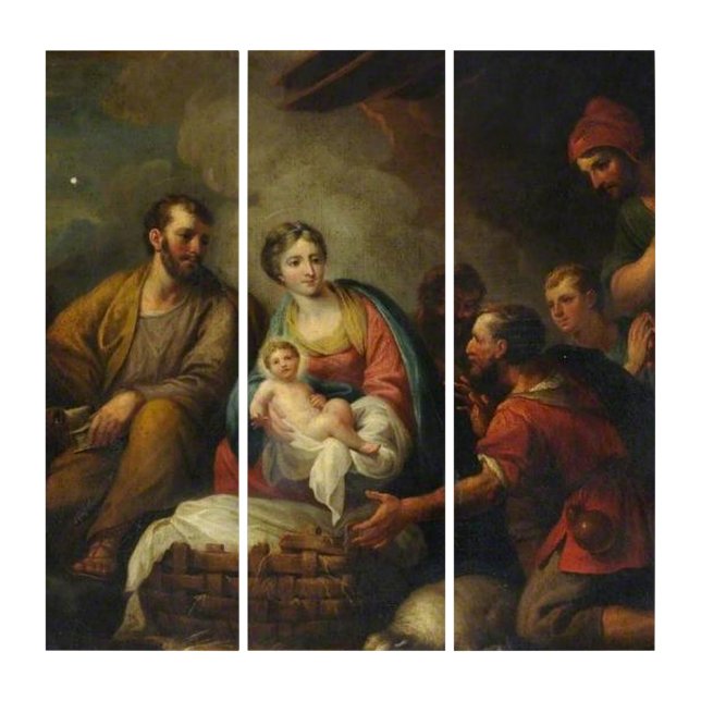 NATIVITY SCENE PAINTING TRIPTYCH (Front)