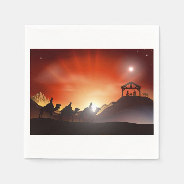 Nativity Scene Paper Napkins (Front)