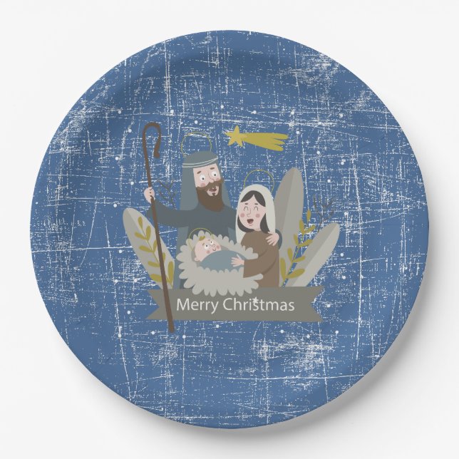 Nativity scene  paper plates (Front)