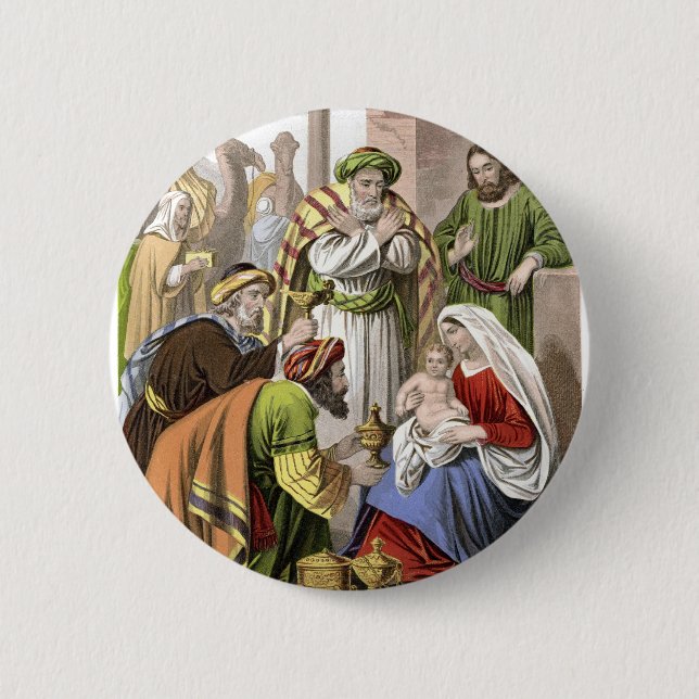 Nativity Scene Pinback Button (Front)