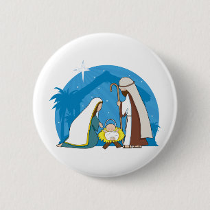 Nativity Scene Pinback Button