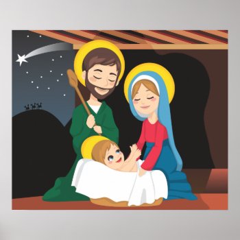 Nativity Scene Poster by Kakigori at Zazzle