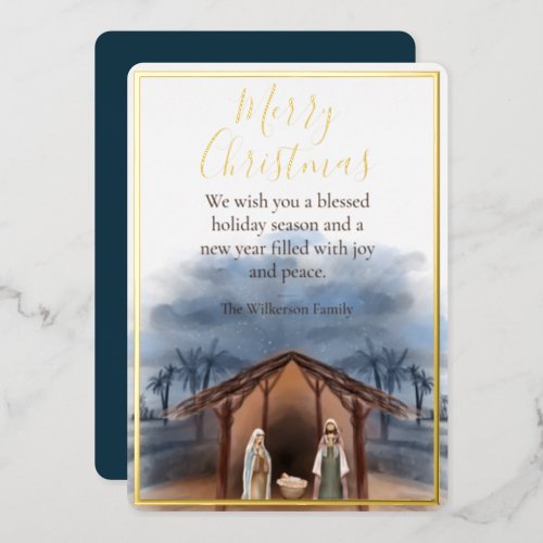 Nativity Scene Religious Christmas Holiday Card