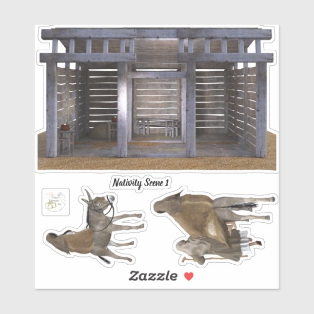 Nativity Scene Removable Vinyl Sticker Set 1 (Sheet)
