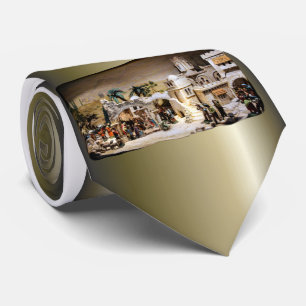 Nativity Scene Setup for Christmas Neck Tie