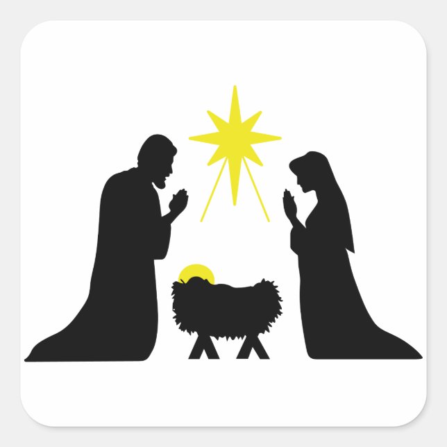 Nativity Scene Square Sticker (Front)