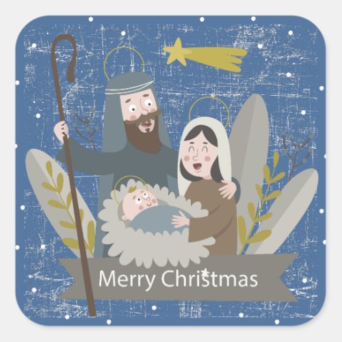 Nativity scene    square sticker