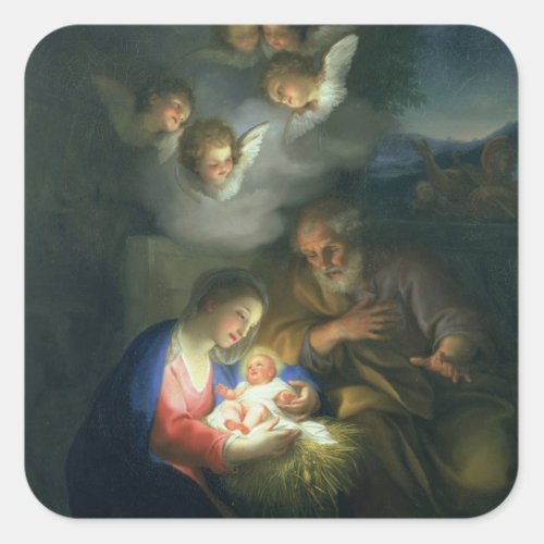 Nativity Scene Square Sticker