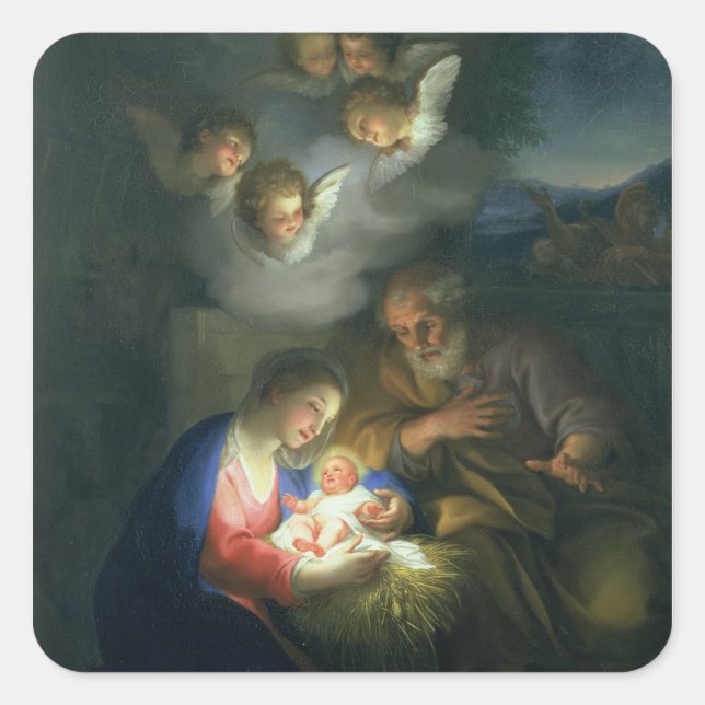 Nativity Scene Square Sticker (Front)