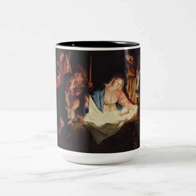 Nativity Scene Two-Tone Coffee Mug (Center)