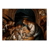 Nativity Scene Virgin Mary Baby Jesus Angels Crib (Front Horizontal)
