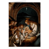Nativity Scene Virgin Mary Baby Jesus Angels Crib (Front)