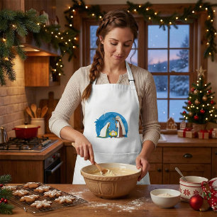 Nativity Scene with Mary Joseph and Baby Jesus Adult Apron