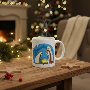 Nativity Scene with Mary Joseph and Baby Jesus Coffee Mug