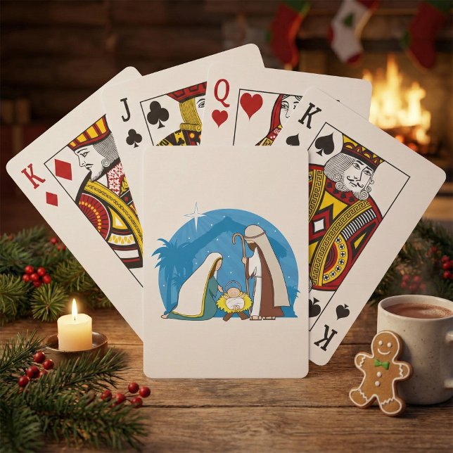 Nativity Scene with Mary Joseph and Baby Jesus Poker Cards (Creator Uploaded)