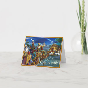 Nativity scene with wise men Christmas Holiday Card