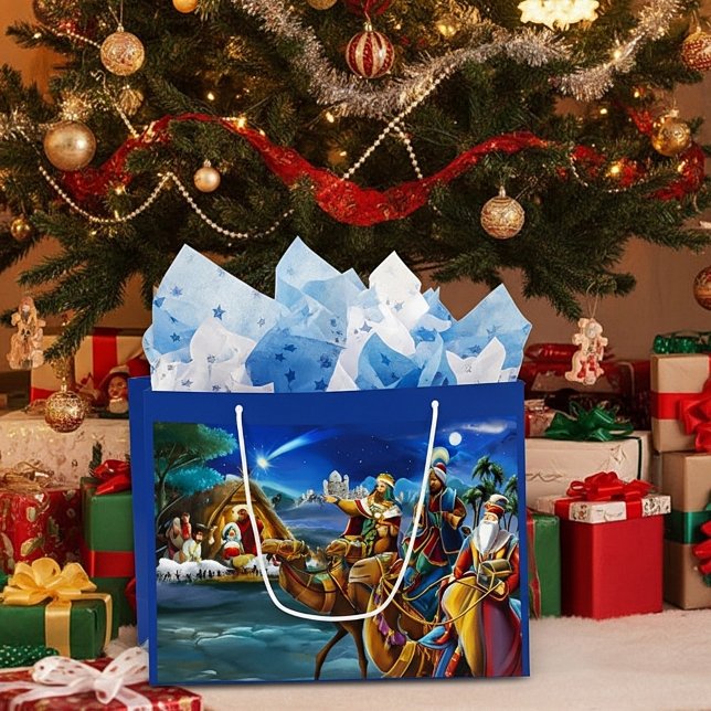 Nativity scene with wise men Christmas Holiday   Large Gift Bag (Creator Uploaded)