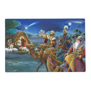 Nativity scene with wise men Christmas Holiday Placemat